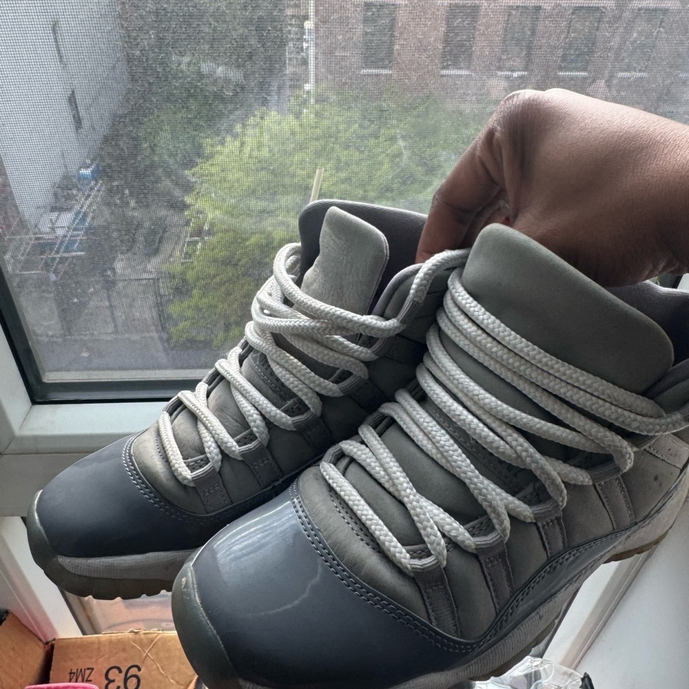 Jordan Women's High-Top Sneakers in Gray and White